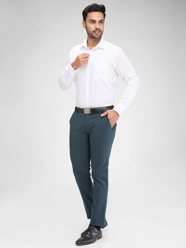 Raymond White Solid Slim Fit Full Sleeve Cotton Shirt - Image 5