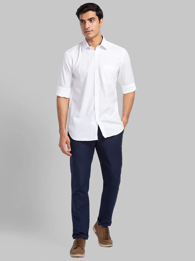 Raymond White Structure Contemporary Fit Cotton Formal Shirt - Image 5