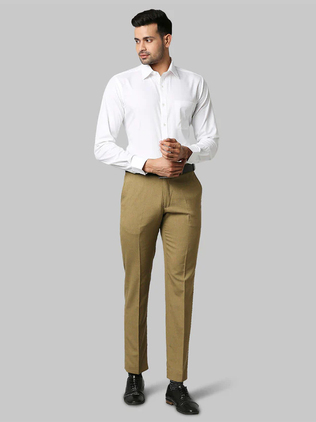 Raymond White Structure Slim Fit Cotton Formal Shirt - Image 5