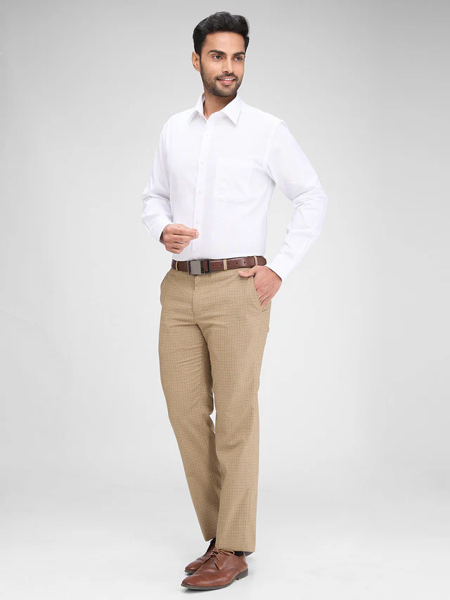 Raymond White Structure Slim Fit Full Sleeve Cotton Shirt - Image 5