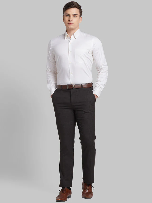 Raymond Yellow Printed Contemporary Fit Cotton Formal Shirt - Image 5
