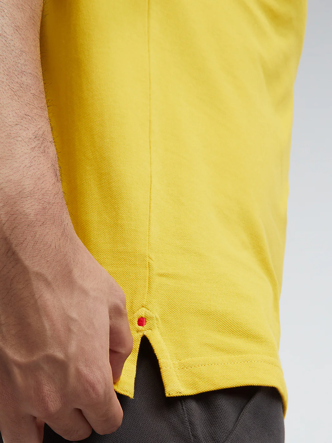 Raymond Men Yellow Contemporary Fit Solid Polo Neck Collar T-Shirt - Image 7