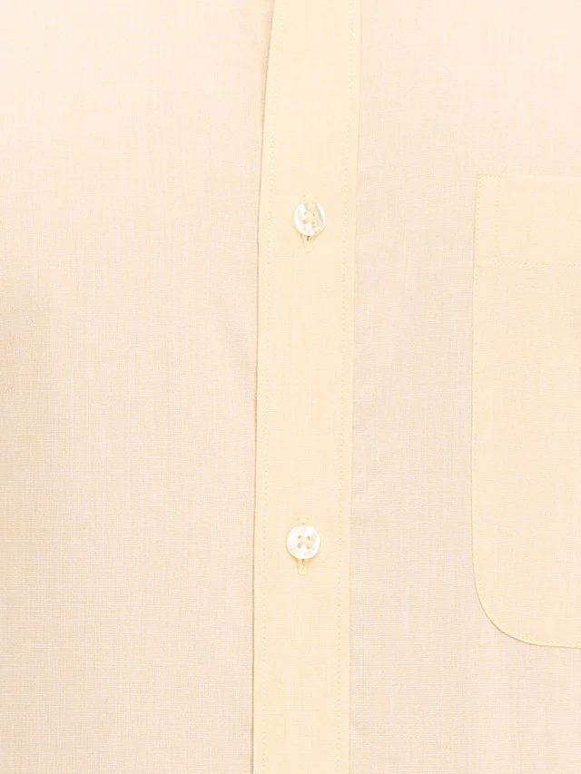 Raymond Yellow Solid Slim Fit Full Sleeve Cotton Shirt - Image 8