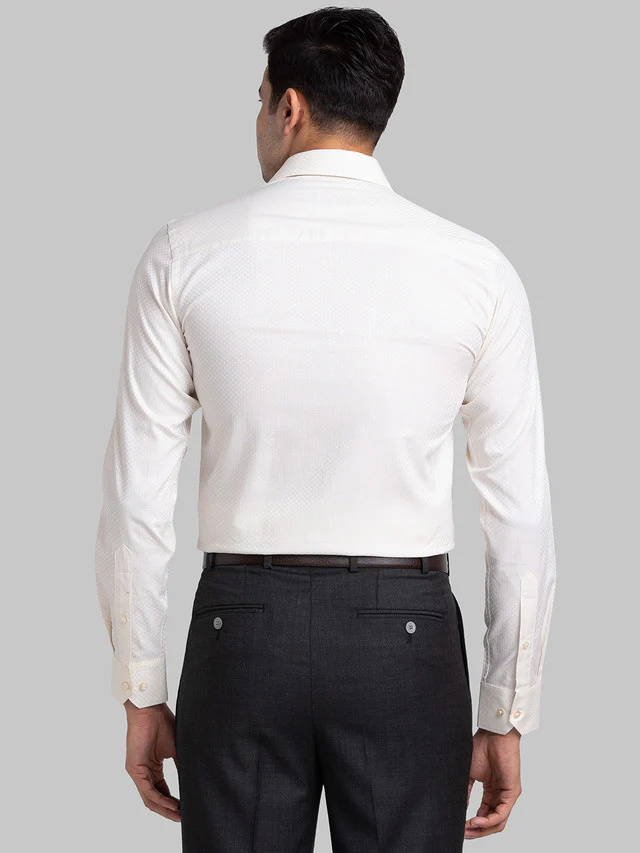 Raymond Yellow Structure Contemporary Fit Cotton Formal Shirt - Image 4