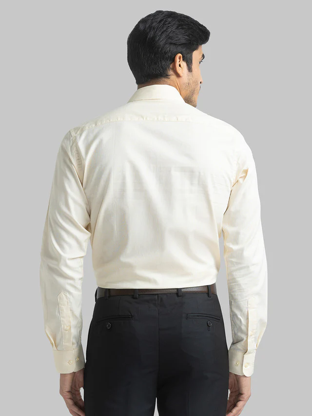 Raymond Yellow Structure Slim Fit Cotton Formal Shirt - Image 4
