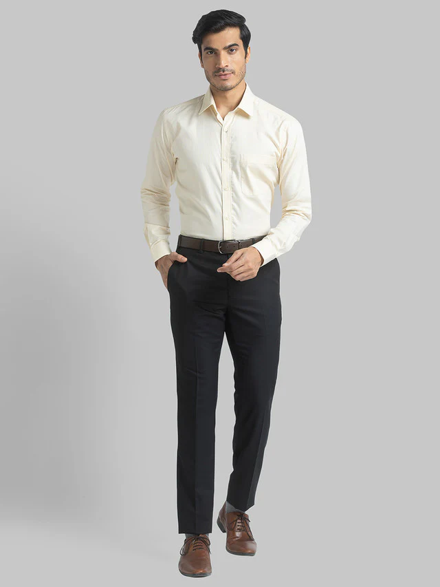 Raymond Yellow Structure Slim Fit Cotton Formal Shirt - Image 5