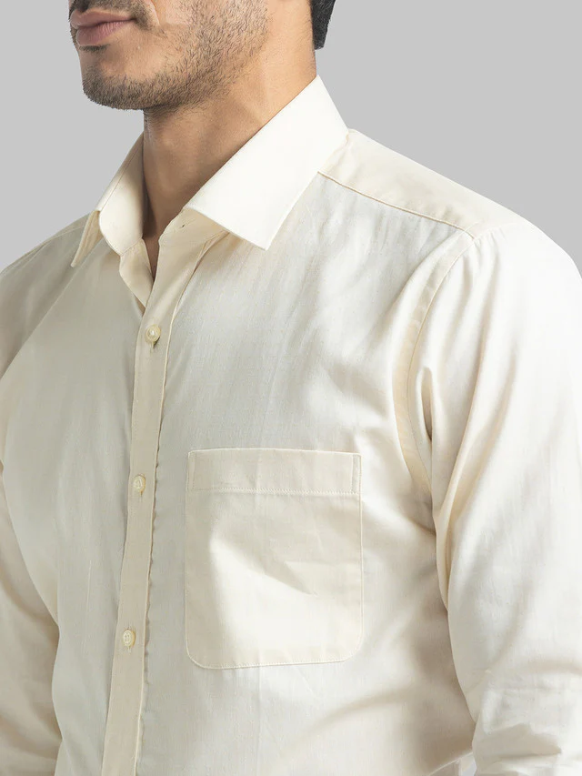 Raymond Yellow Structure Slim Fit Cotton Formal Shirt - Image 6