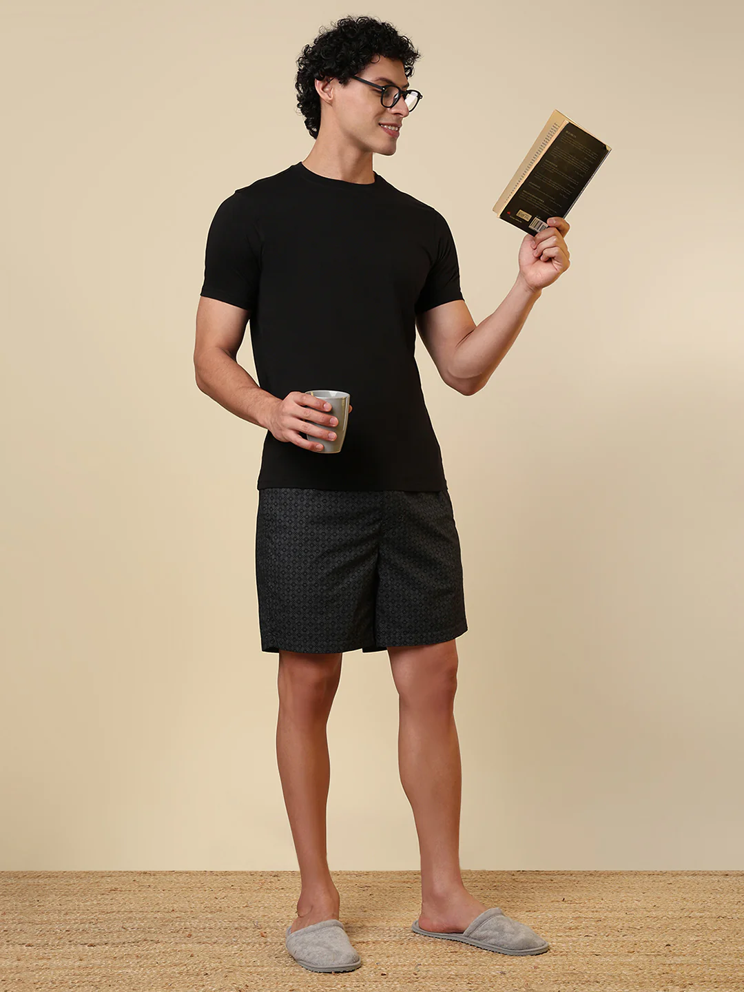 Sleepz Men Black Printed Regular Fit Cotton Boxer - Image 5