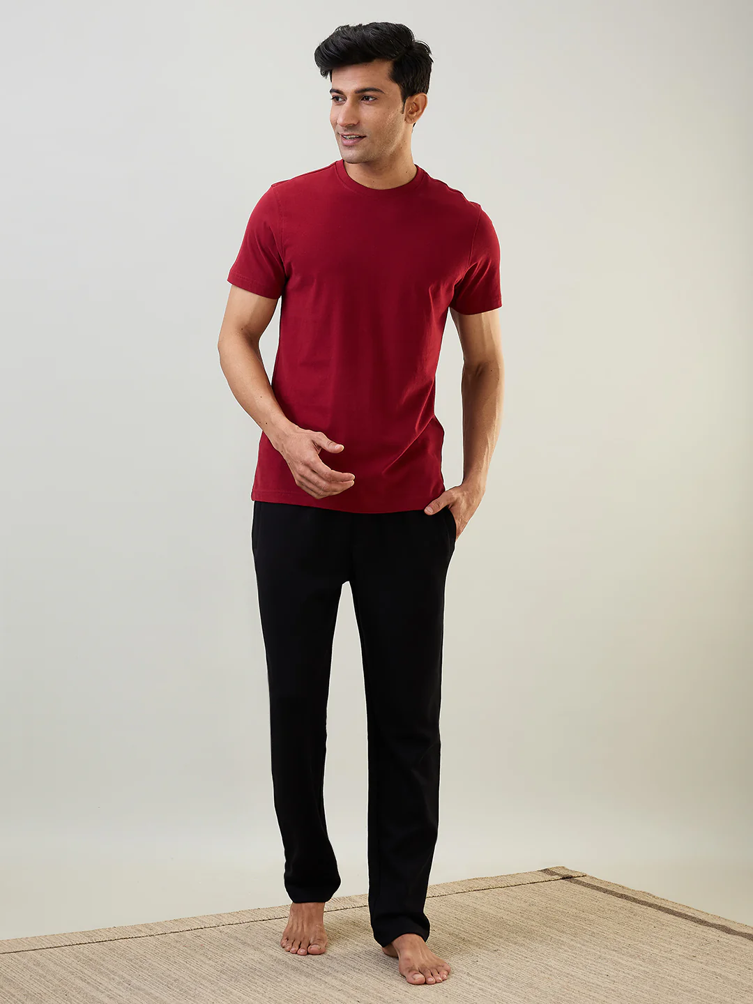 Sleepz Men Black Solid Regular Fit Cotton Blend Trackpant - Image 4
