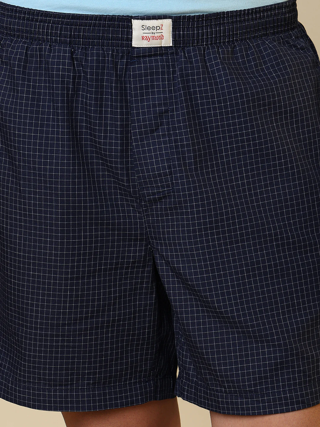 Sleepz Men Blue Checks Regular Fit Cotton Boxer - Image 7