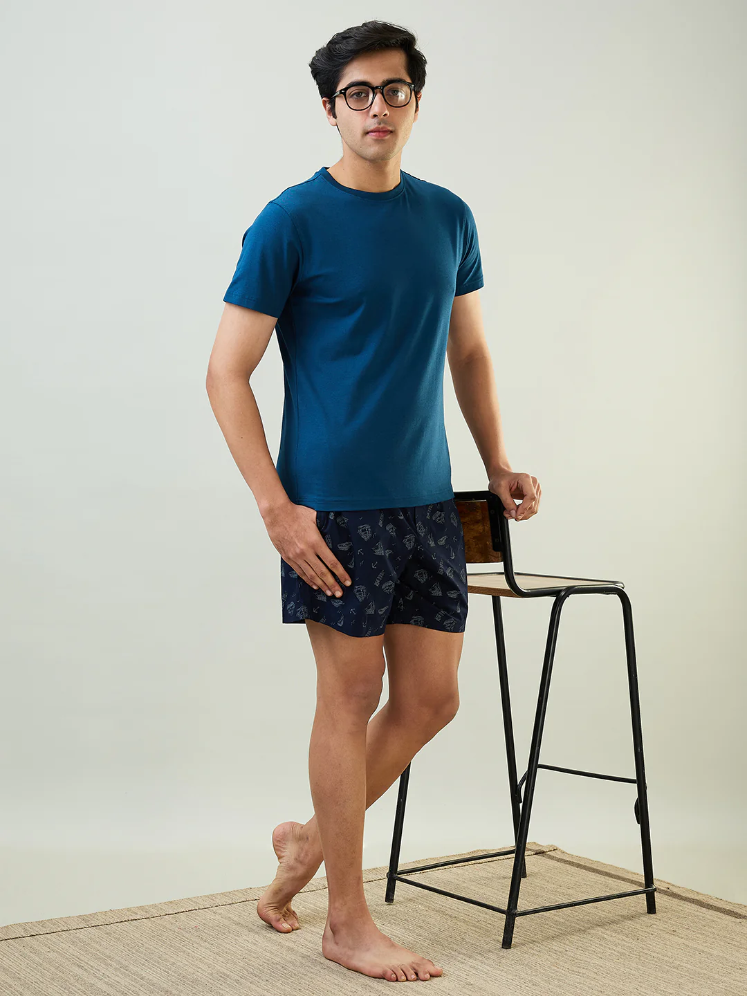 Sleepz Men Blue Print Regular Fit Cotton Boxer - Image 7