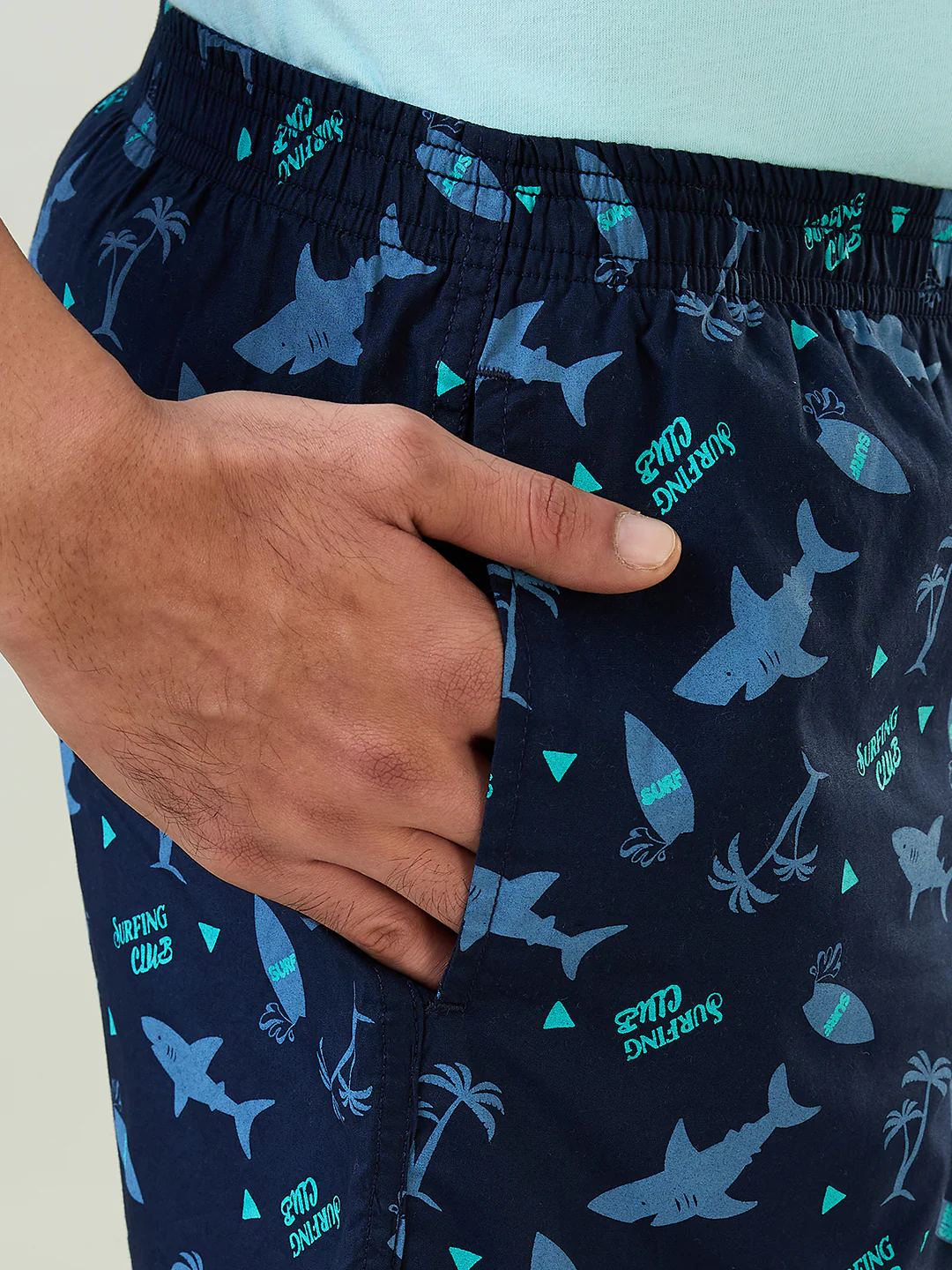Sleepz Men Blue Print Regular Fit Cotton Boxer - Image 5