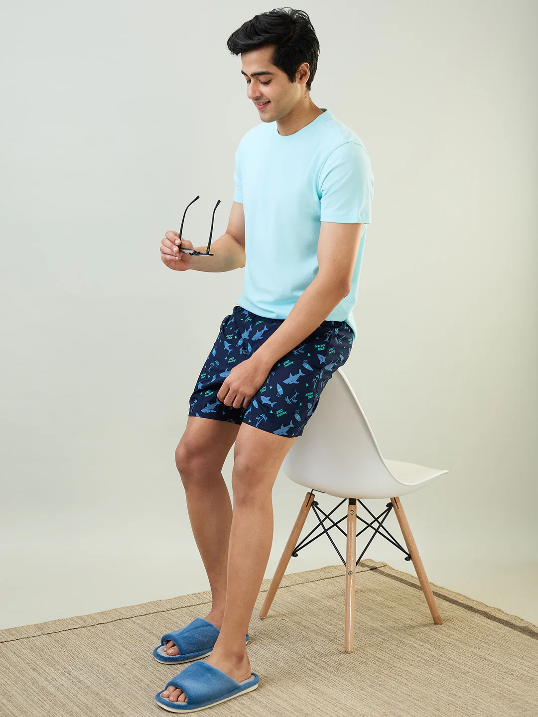 Sleepz Men Blue Print Regular Fit Cotton Boxer - Image 7