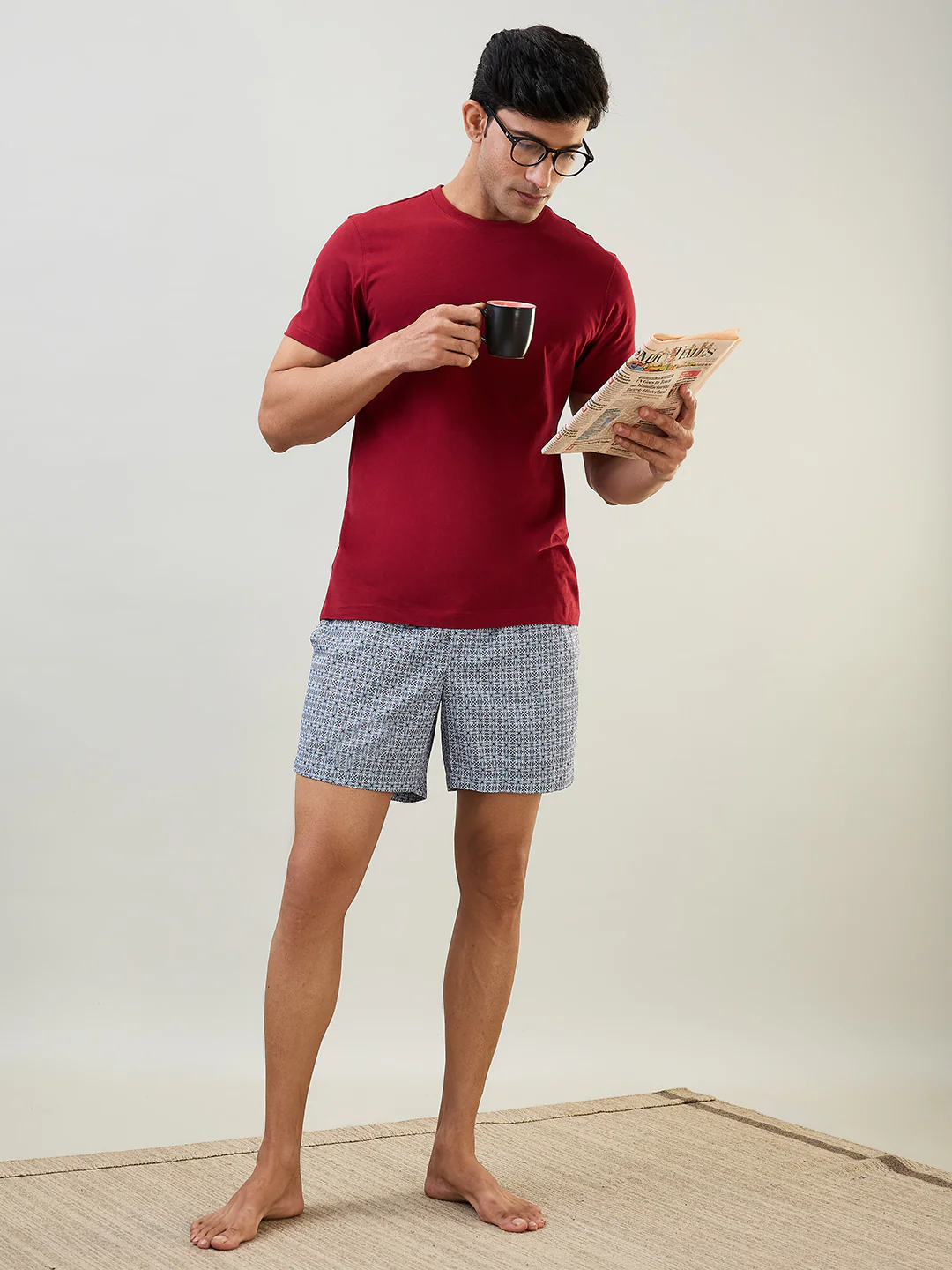 Sleepz Men Blue Print Regular Fit Cotton Boxer - Image 4
