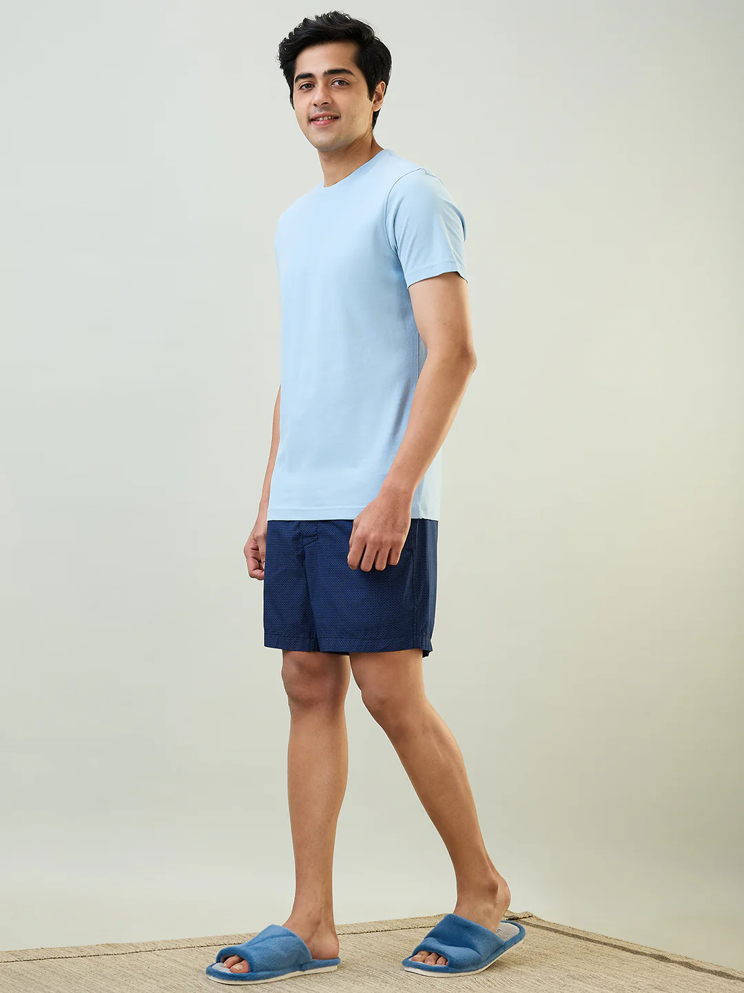 Sleepz Men Blue Print Regular Fit Cotton Boxer - Image 2