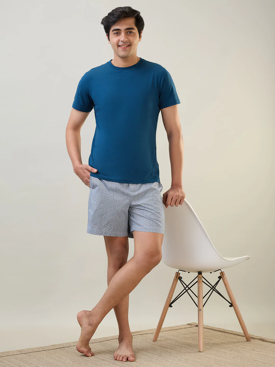Sleepz Men Blue Printed Regular Fit Cotton Boxer - Image 6