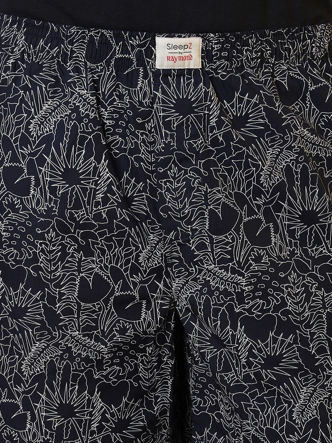 Sleepz Men Blue Printed Regular Fit Cotton Boxer - Image 7