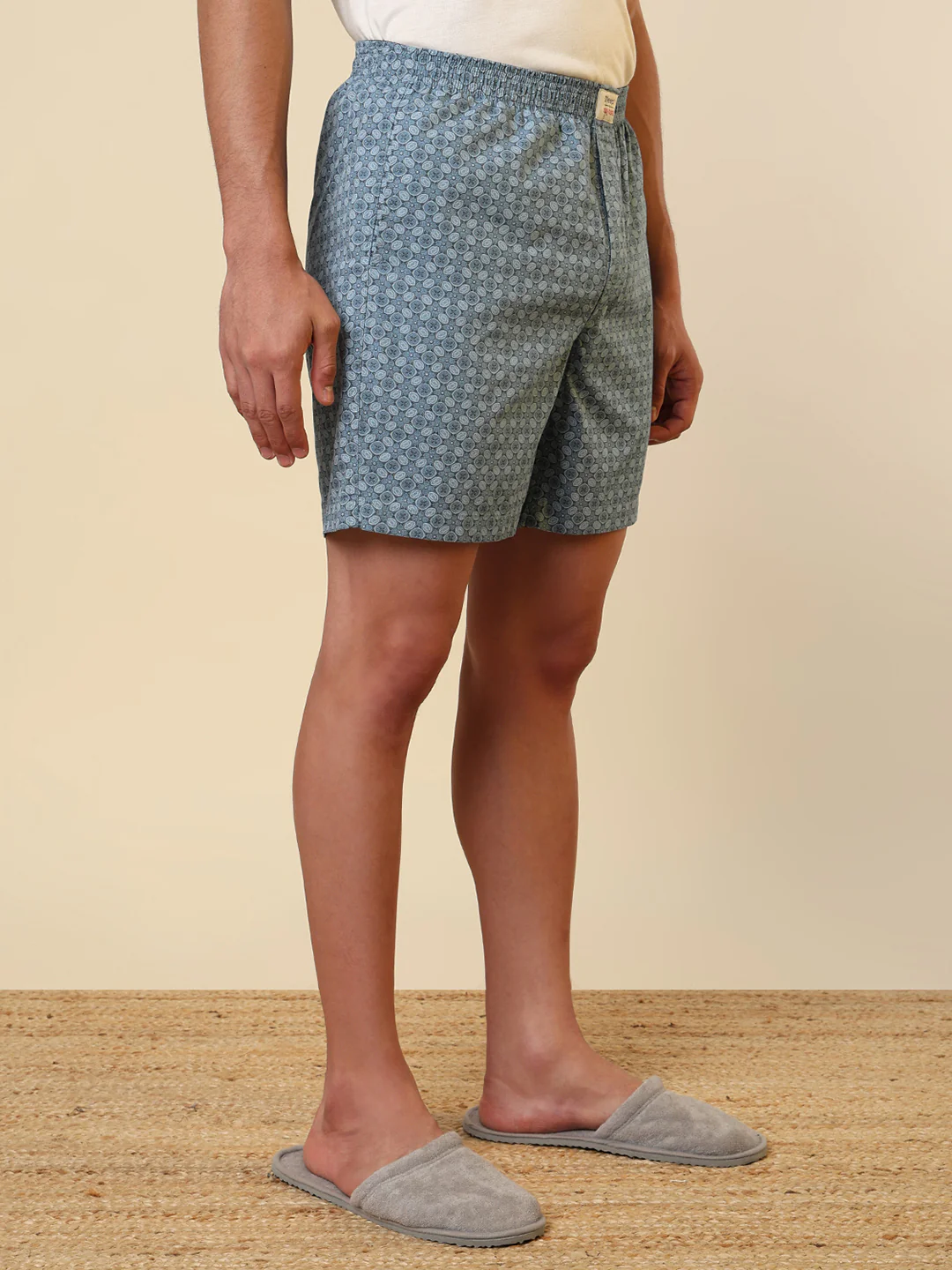 Sleepz Men Blue Printed Regular Fit Cotton Boxer - Image 3