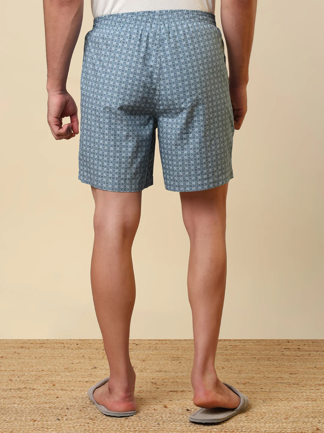 Sleepz Men Blue Printed Regular Fit Cotton Boxer - Image 4