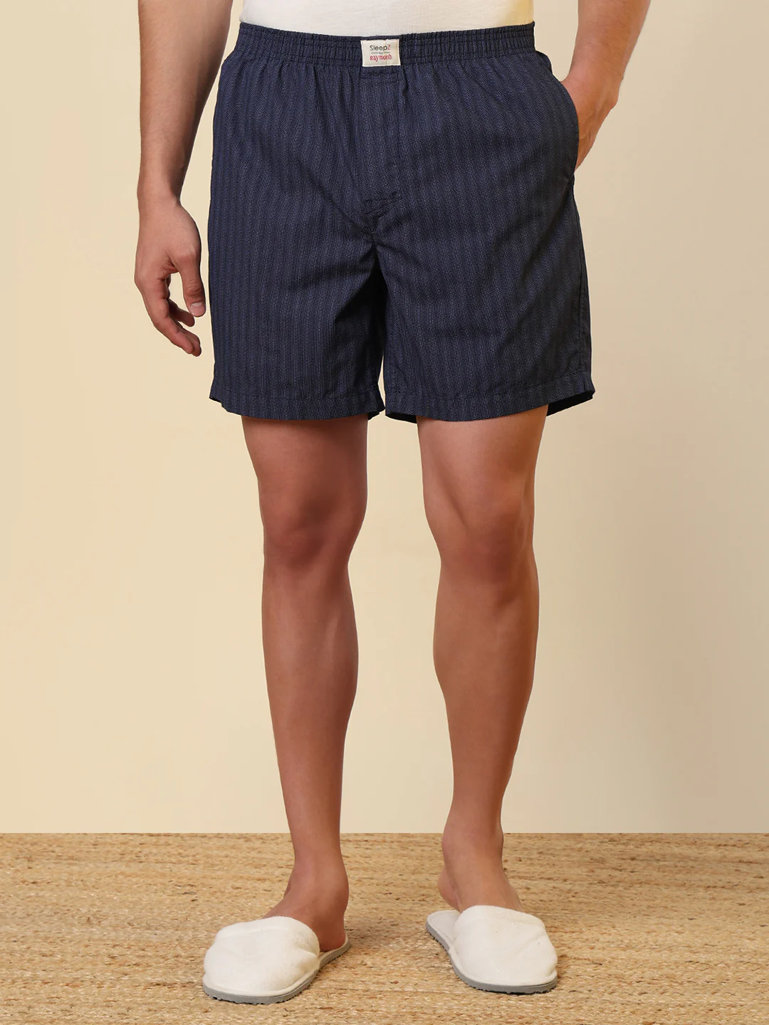 Sleepz Men Blue Printed Regular Fit Cotton Boxer