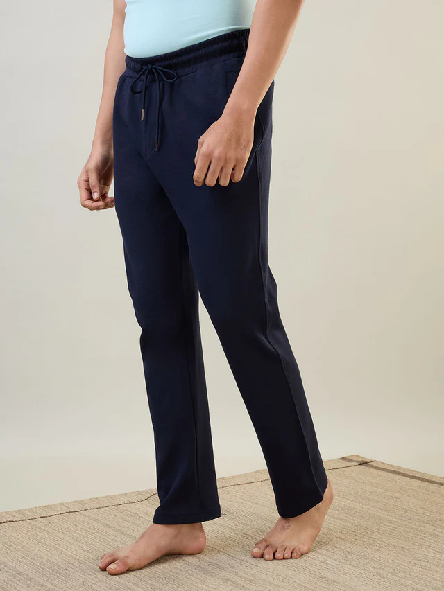 Sleepz Men Blue Solid Regular Fit Cotton Blend Trackpant - Image 5