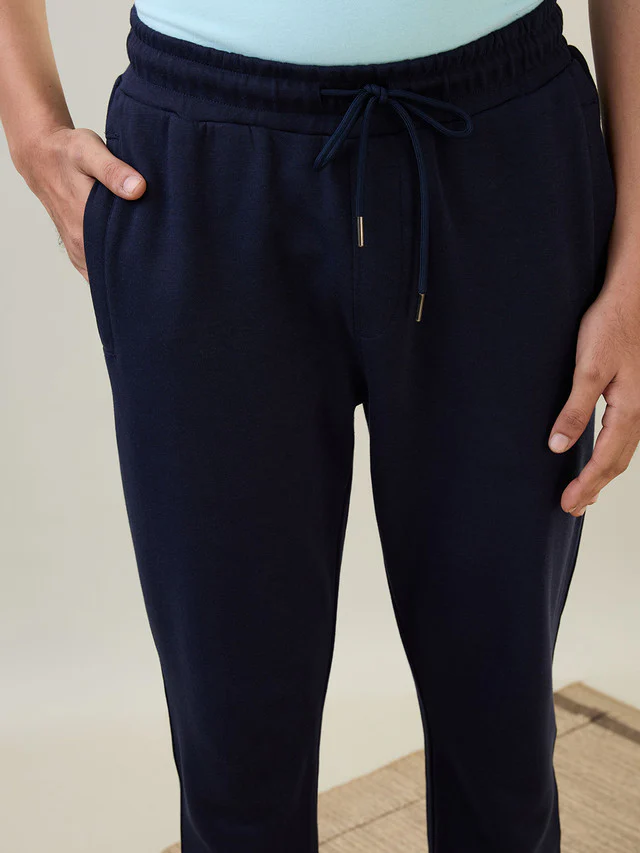 Sleepz Men Blue Solid Regular Fit Cotton Blend Trackpant - Image 6