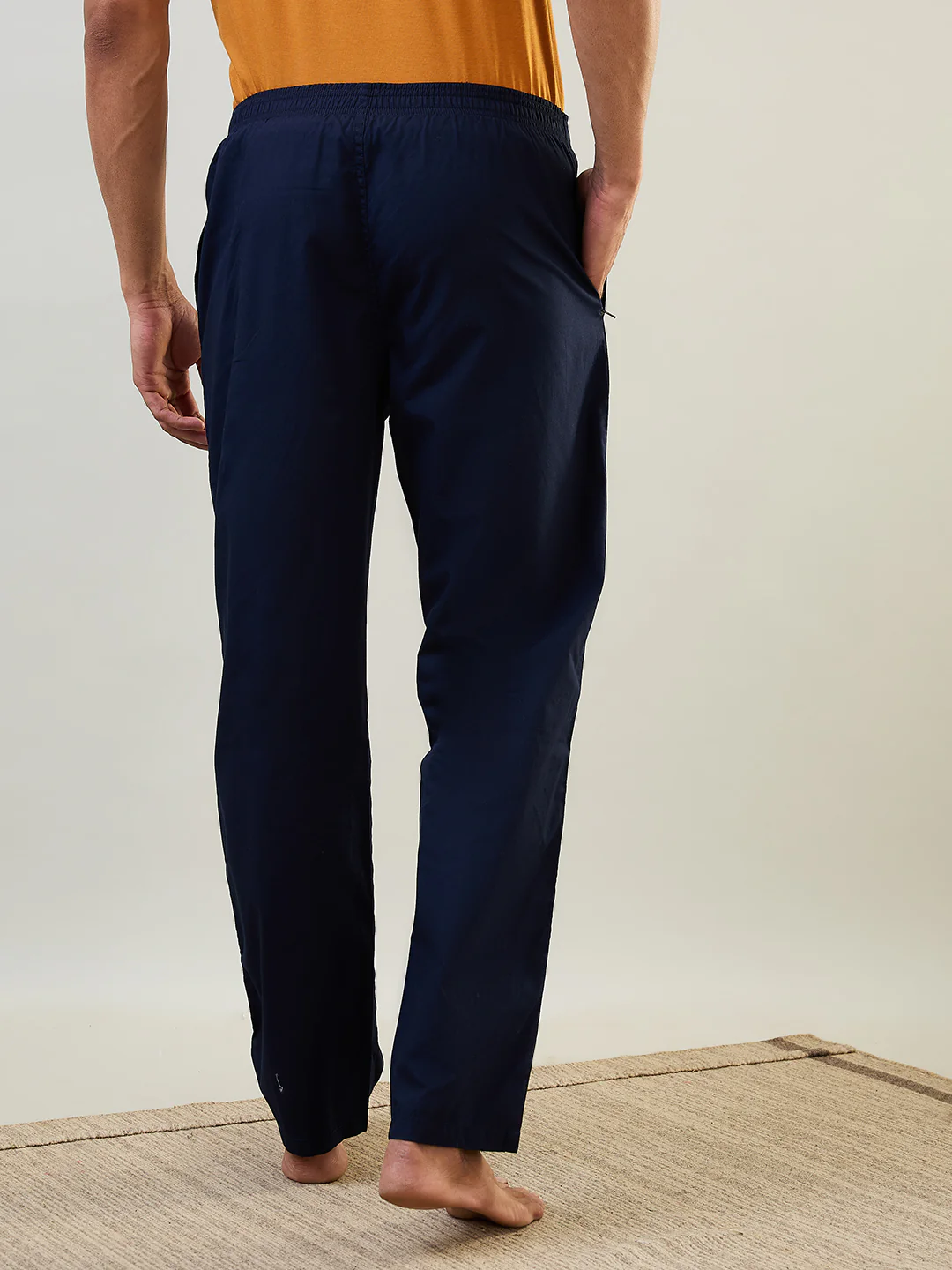 Sleepz Men Blue Solid Regular Fit Cotton Pyjama - Image 3
