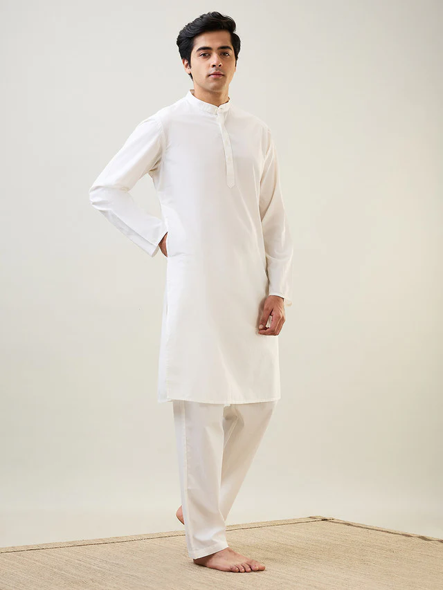 Sleepz Men Brown Solid Comfort Fit Cotton Kurta Set - Image 2