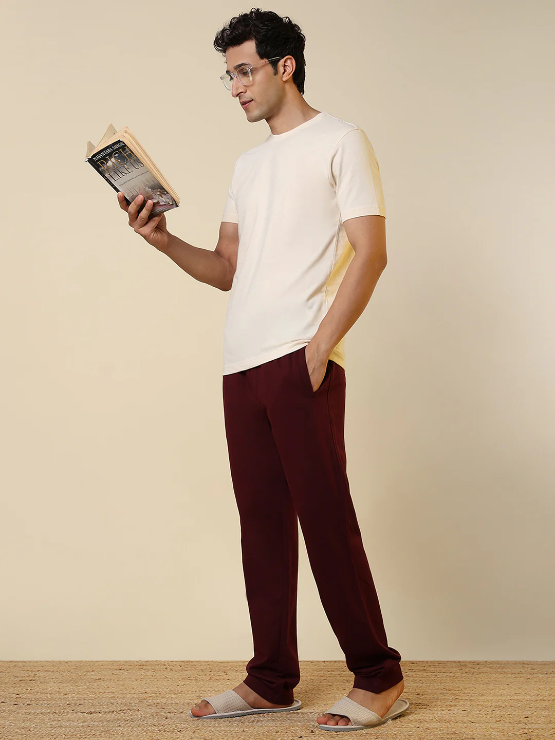 Sleepz Men Brown Solid Regular Fit Cotton T-Shirt - Image 5