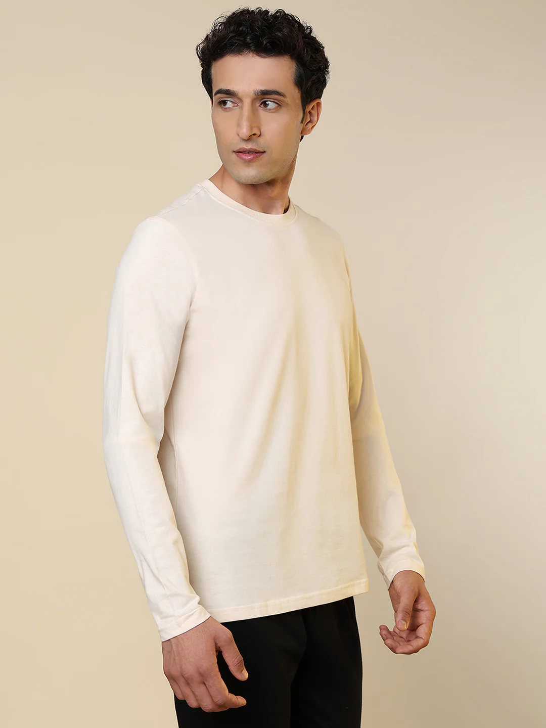 Sleepz Men Brown Solid Regular Fit Cotton T-Shirt - Image 3