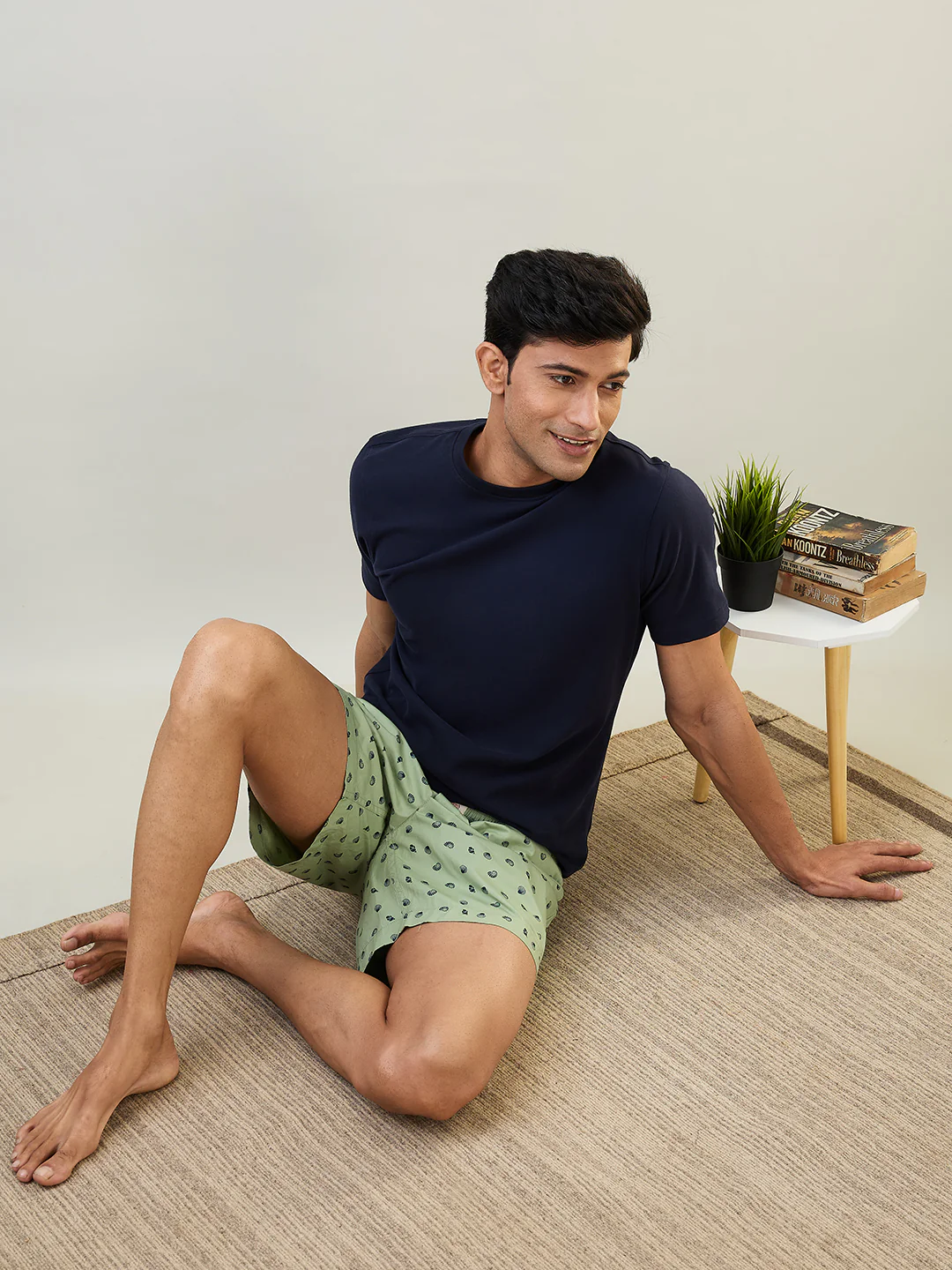 Sleepz Men Green Print Regular Fit Cotton Boxer - Image 4