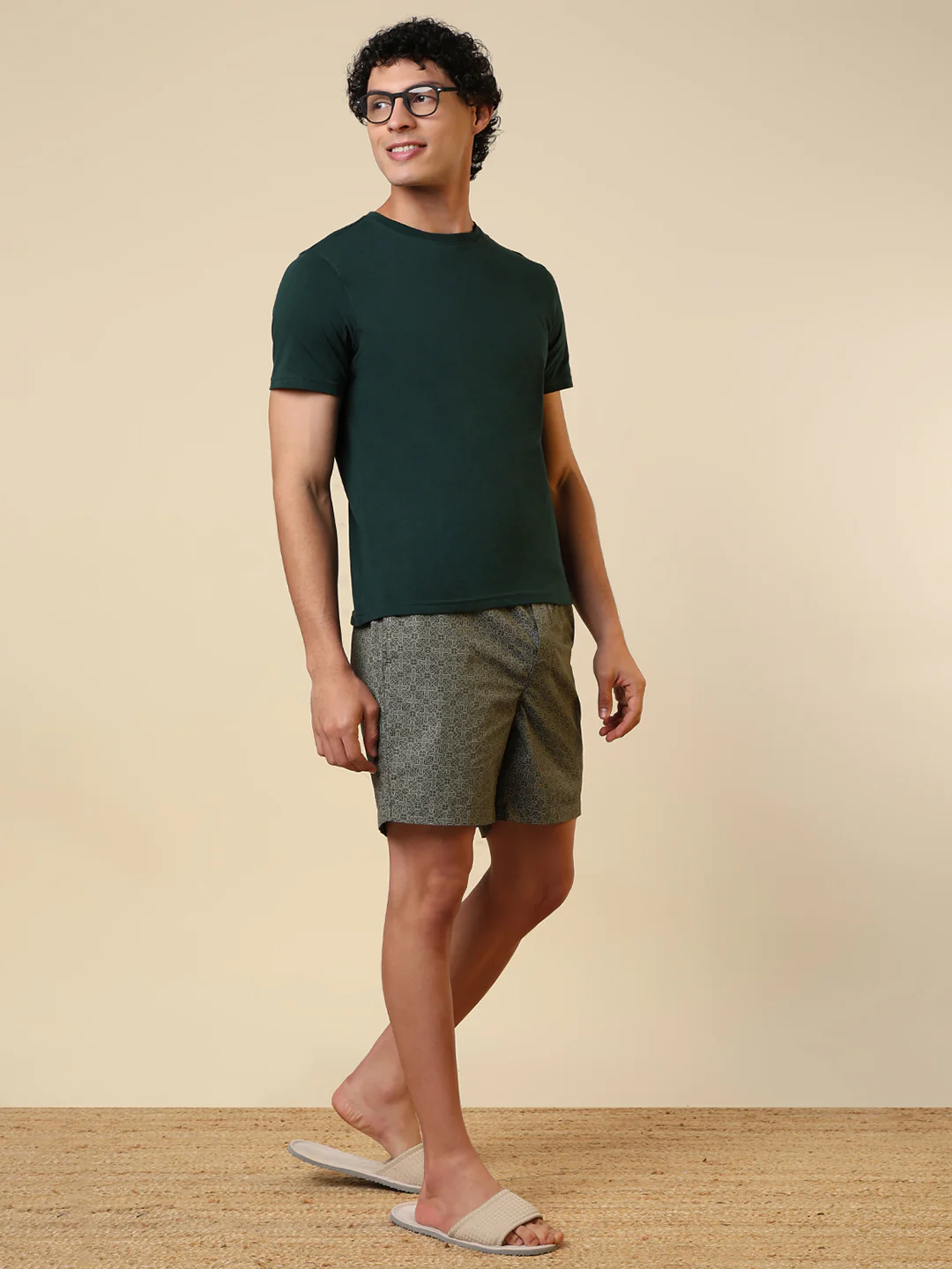 Sleepz Men Green Printed Regular Fit Cotton Boxer - Image 5