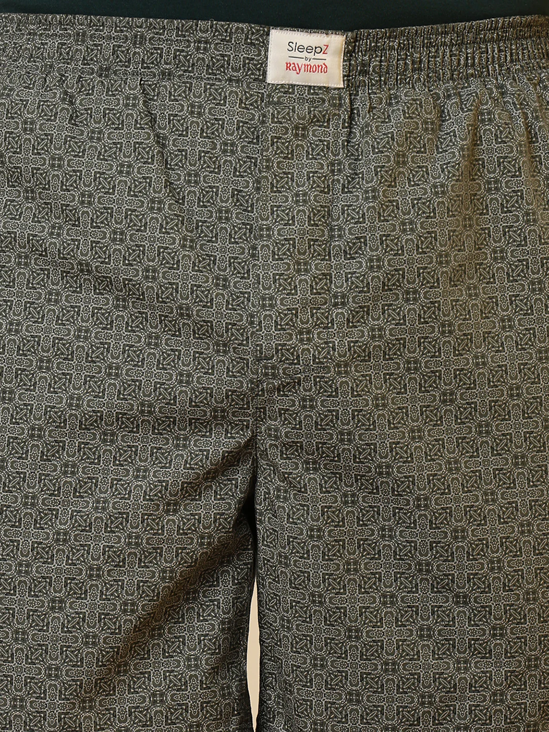 Sleepz Men Green Printed Regular Fit Cotton Boxer - Image 7