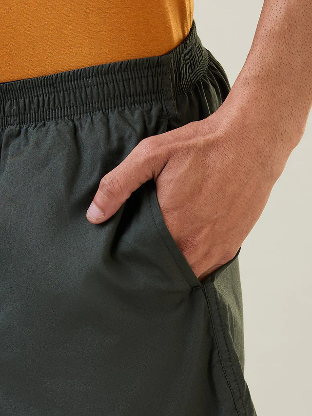 Sleepz Men Green Solid Regular Fit Cotton Boxer - Image 6
