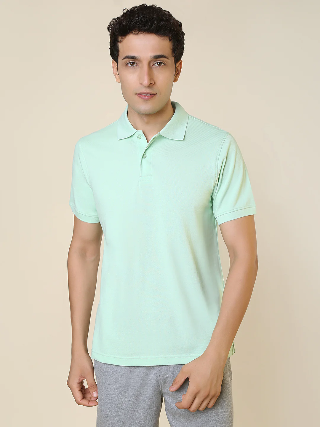Sleepz Men Green Solid Regular Fit Cotton T-Shirt