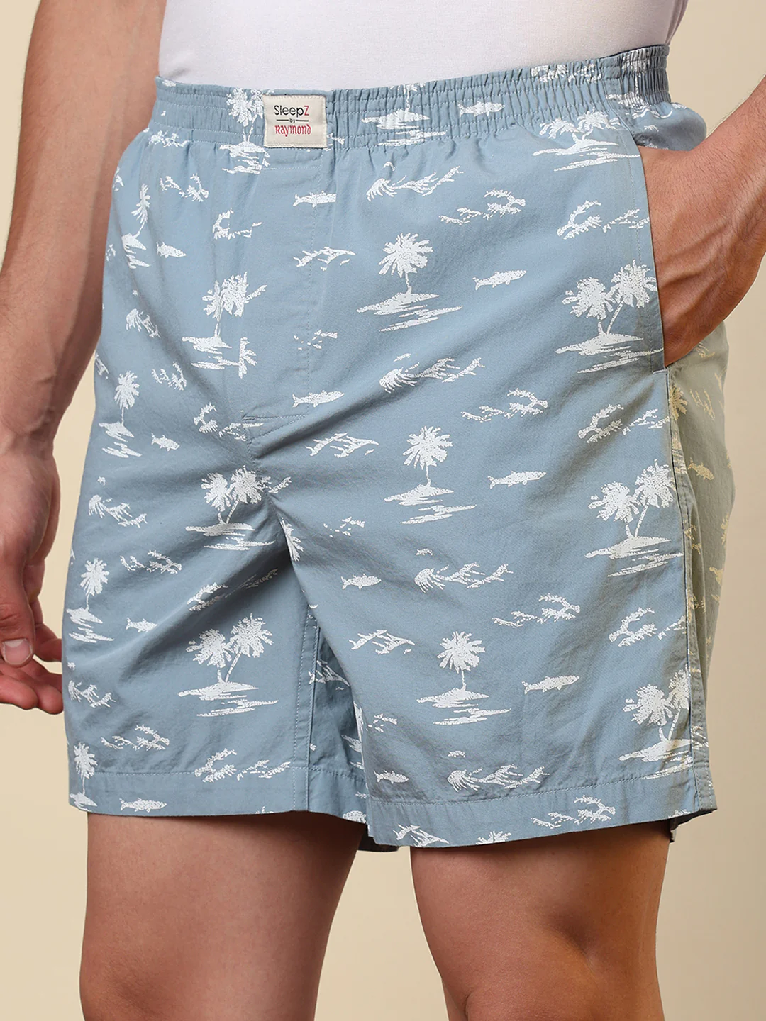 Sleepz Men Grey Printed Regular Fit Cotton Boxer - Image 6