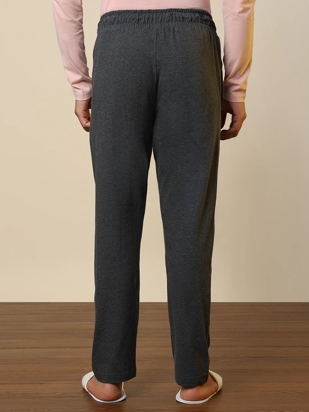 Sleepz Men Grey Solid Regular Fit Cotton Blend Trackpant - Image 4