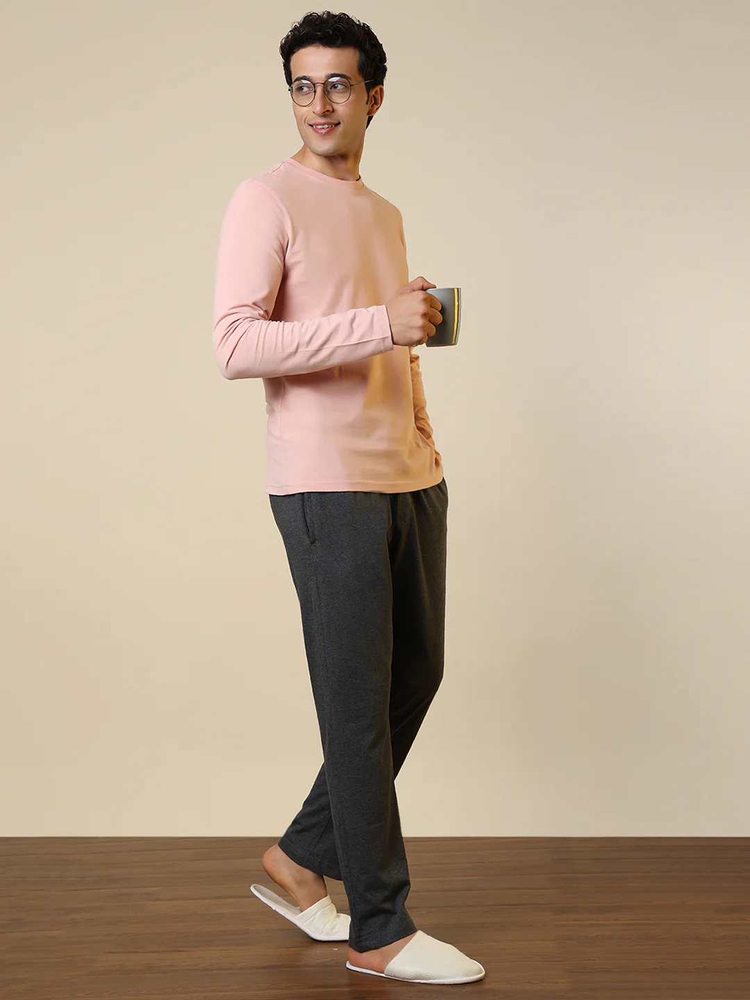 Sleepz Men Grey Solid Regular Fit Cotton Blend Trackpant - Image 5