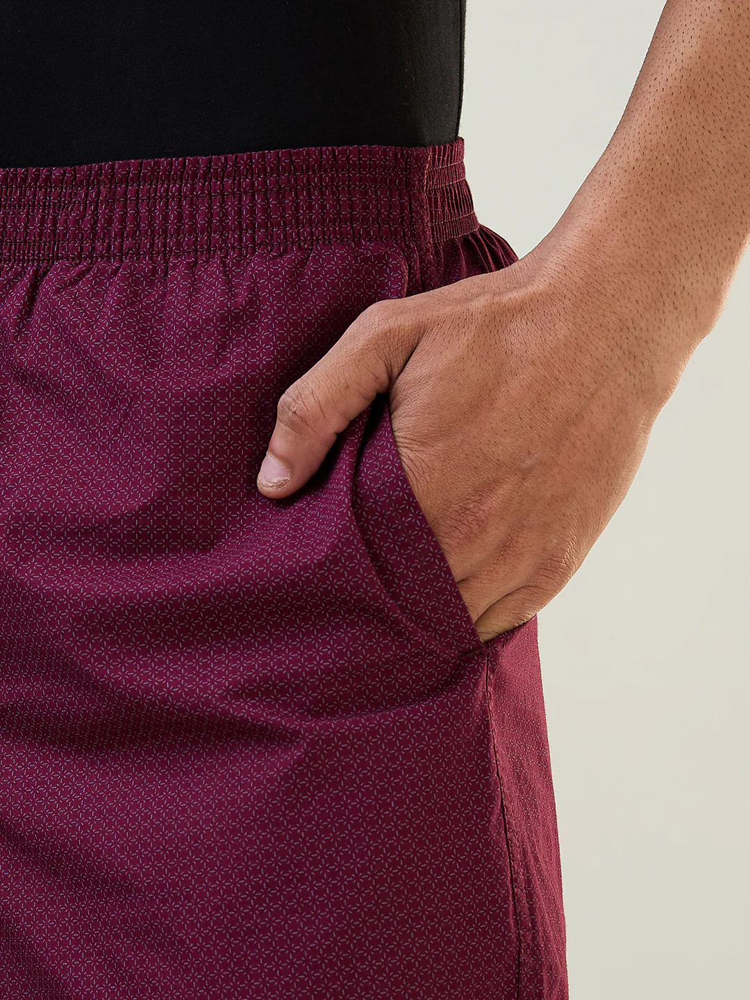 Sleepz Men Maroon Print Regular Fit Cotton Boxer - Image 4