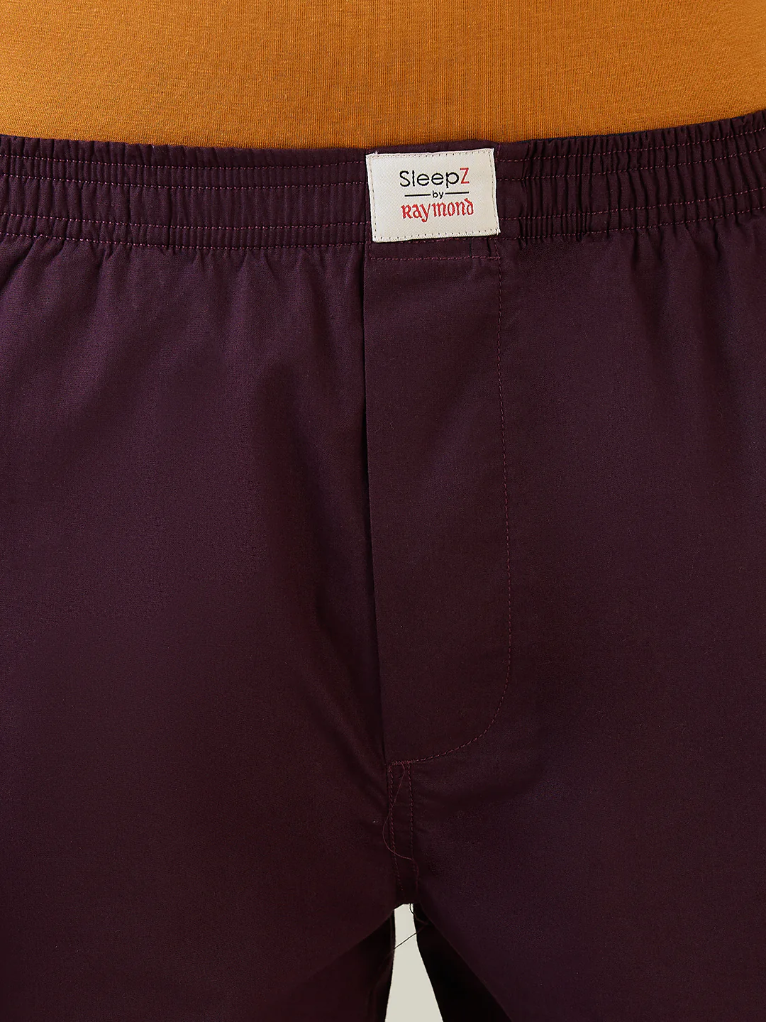 Sleepz Men Maroon Solid Regular Fit Cotton Pyjama - Image 5