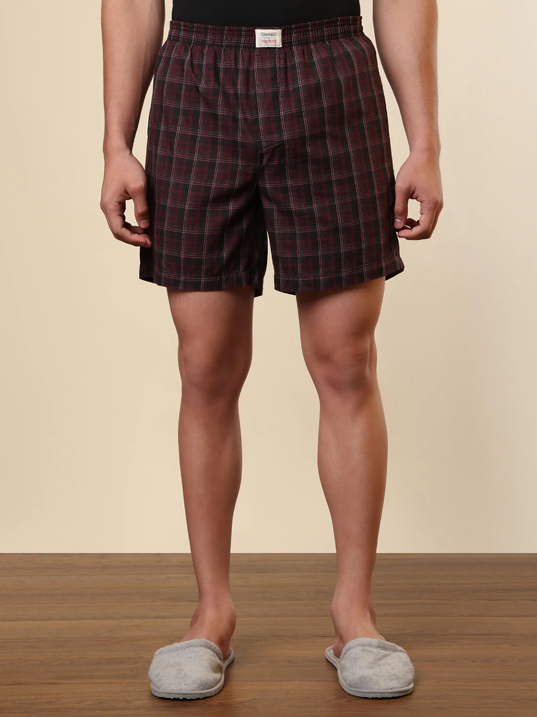 Sleepz Men Multi-Colour Checks Regular Fit Cotton Boxer - Image 2