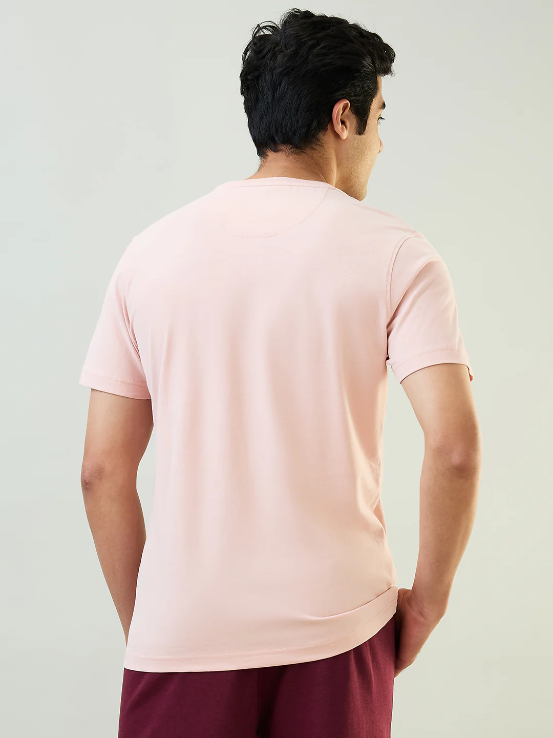 Sleepz Men Orange Solid Regular Fit Cotton T-Shirt - Image 5