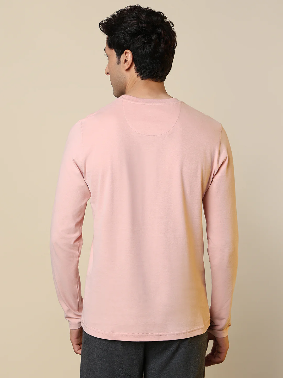 Sleepz Men Orange Solid Regular Fit Cotton T-Shirt - Image 4