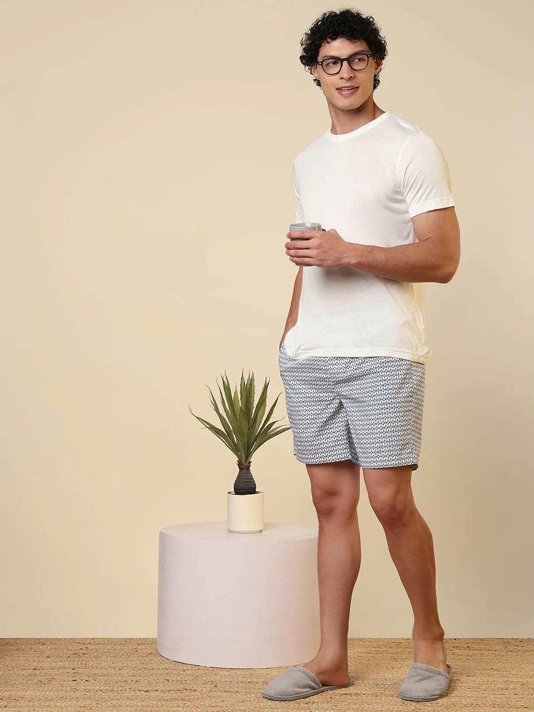 Sleepz Men White Printed Regular Fit Cotton Boxer - Image 5