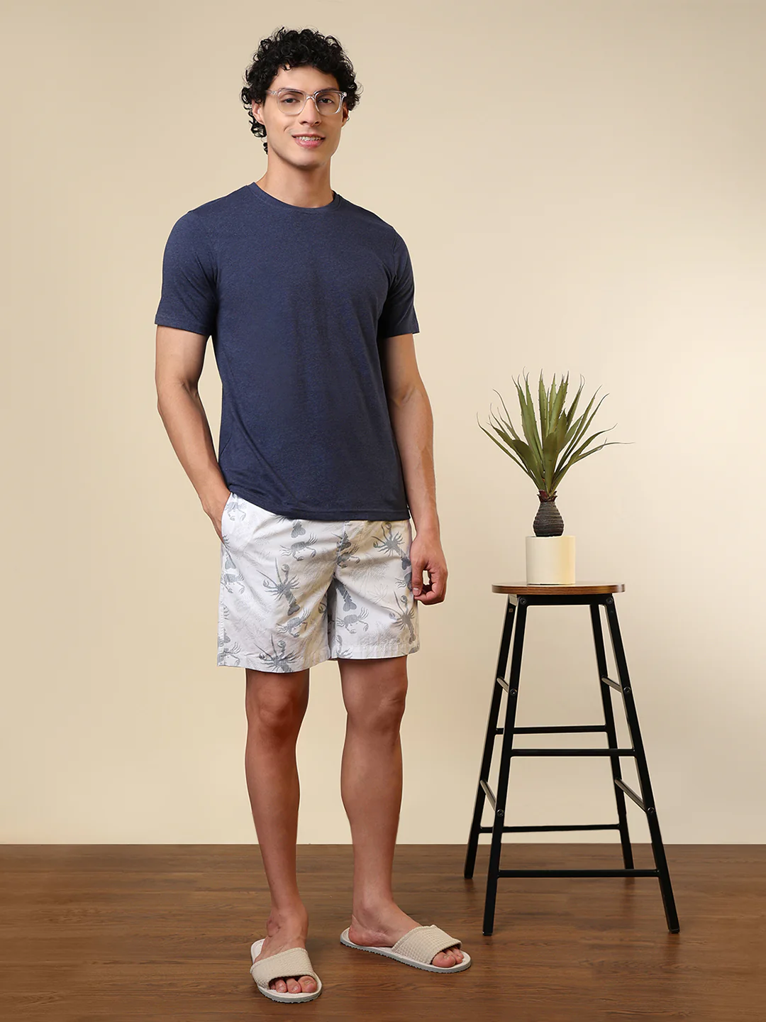 Sleepz Men White Printed Regular Fit Cotton Boxer - Image 5